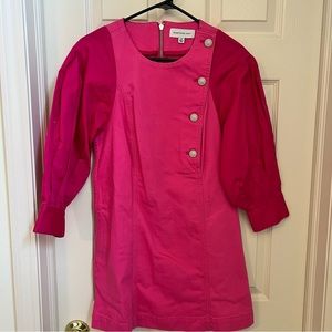 Something Navy hot pink shirt dress Pearl buttons size 10